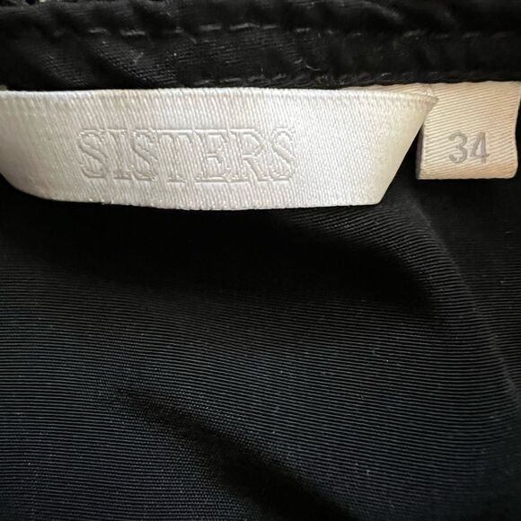 SISTERS Black Lace Top Sheer Back Mid Length Sleeveless Dress 34 - Picture 8 of 9